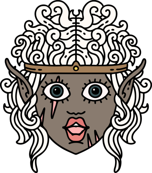 Retro Dövme Tarzı Bir insan tarafından çizilmiş barbar karakter yüzü