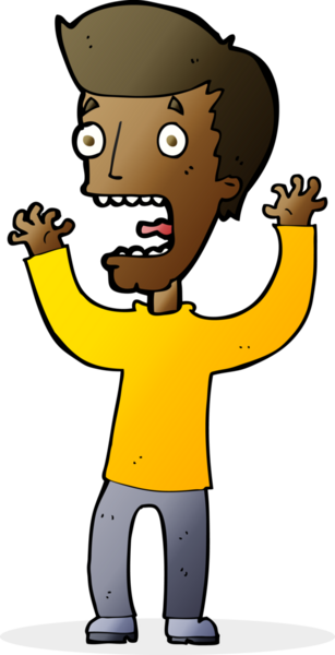 Bir insan tarafından çizilmiş korkmuş bir adam.