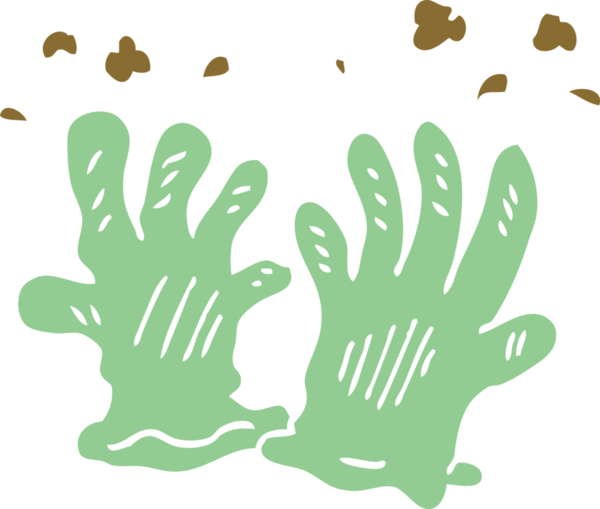 Bir insan tarafından çizilmiş karalama bahçesi eldivenleri.