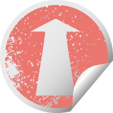 sıkıntılı dairesel soyma etiketi bir insan tarafından çizilmiş tuhaf sembol oku