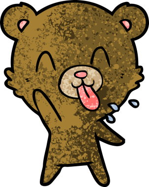 Bir insan tarafından çizilmiş kaba çizgi film ayısı.