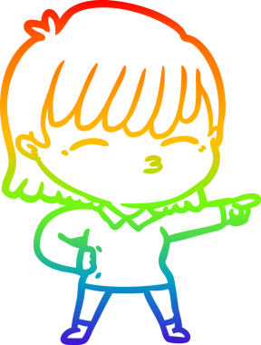 gökkuşağı gradyan çizimi bir insan tarafından çizilmiş bir karikatür kadın