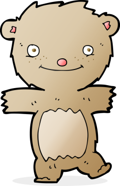 Bir insan tarafından çizilmiş oyuncak ayı.