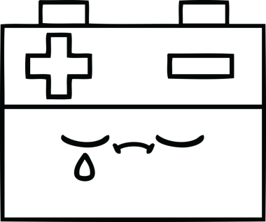 Bir insan tarafından çizilmiş araba aküsünün çizgi çizimi