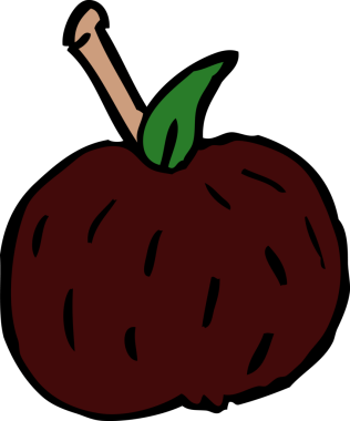 Bir insan tarafından çizilmiş karalama domatesi.