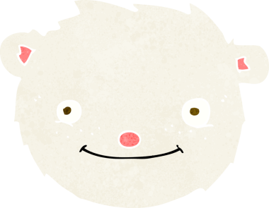 Bir insan tarafından çizilmiş kutup ayısı kafası.