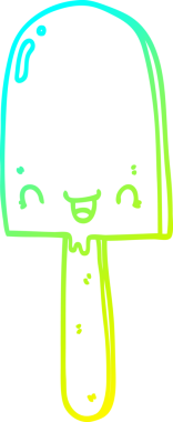 Bir insan tarafından çizilmiş buz lolipopunun soğuk gradyan çizgisi