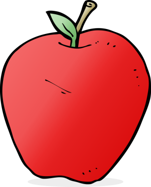 bir insan tarafından çizilmiş elma karikatürü