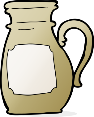 Bir insan tarafından çizilmiş karikatür sürahisi