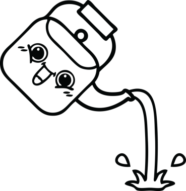 Bir insan tarafından çizilen çaydanlığın çizgi çizimi