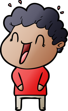 Bir insan tarafından çizilmiş mutlu bir adam.