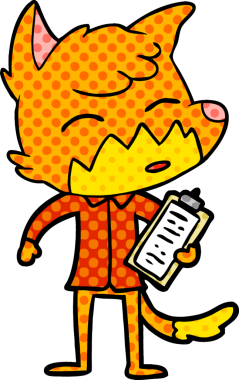 bir insan tarafından çizilmiş tilki çizgi filmi