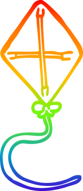 gökkuşağı gradyan çizgi çizimi bir insan tarafından çizilmiş bir uçurtma