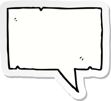 Bir insan tarafından çizilmiş bir karikatür konuşma balonunun etiketi.