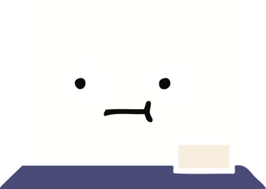 Bir insan tarafından çizilmiş beyaz bir panonun düz renkli retro karikatürü