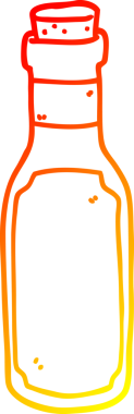 Bir insan tarafından çizilmiş karikatür iksir şişesinin sıcak çizgi çizimi
