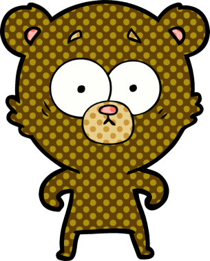 Bir insan tarafından çizilmiş sürpriz ayı karikatürü