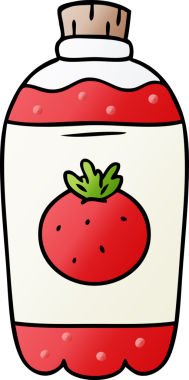 Bir insan tarafından çizilmiş portakal gazının gradyan karikatürü.