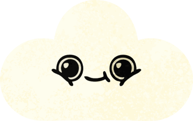 Bir insan tarafından çizilmiş bir bulutun retro çizim tarzı karikatürü