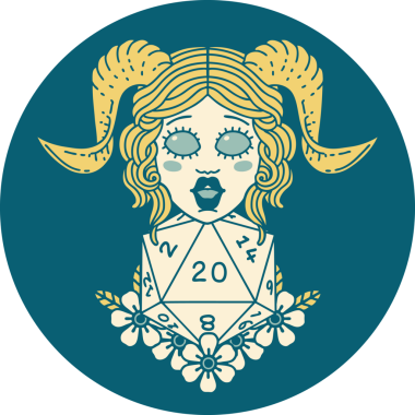 Bir insan tarafından çizilmiş doğal yirmi zar atma ikonu