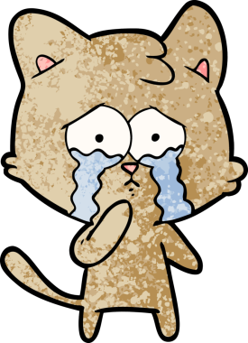 Bir insan tarafından çizilmiş çizgi film kedisi.