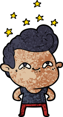 Bir insan tarafından çizilmiş heyecanlı bir çizgi film.