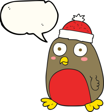 Bir insan tarafından çizilmiş serbest konuşma balonu karikatürü Noel ardılı.