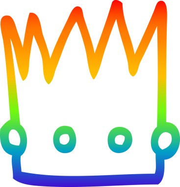 gökkuşağı gradyan bir çizgi insan tarafından çizilmiş bir taç