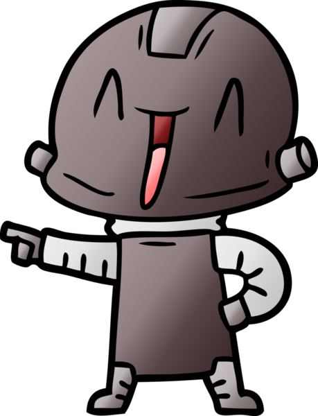 Bir insan tarafından çizilmiş çizgi film robotu