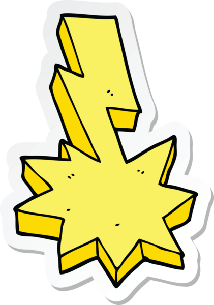 Bir insan tarafından çizilmiş bir karikatür yıldırımı çıkartması.