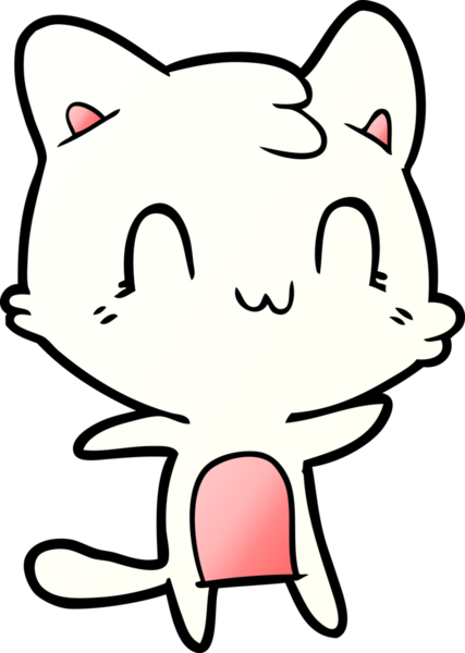 Bir insan tarafından çizilmiş mutlu bir kedi.