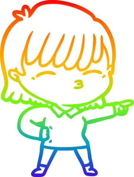 gökkuşağı gradyan çizimi bir insan tarafından çizilmiş bir karikatür kadın