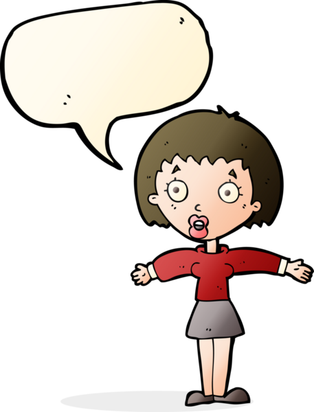 Bir insan tarafından çizilmiş konuşma balonuyla şok olmuş bir karikatür.