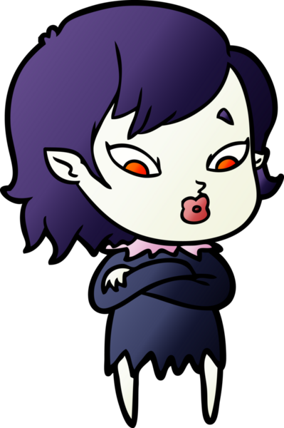 Bir insan tarafından çizilmiş şirin vampir kız çizgi filmi.