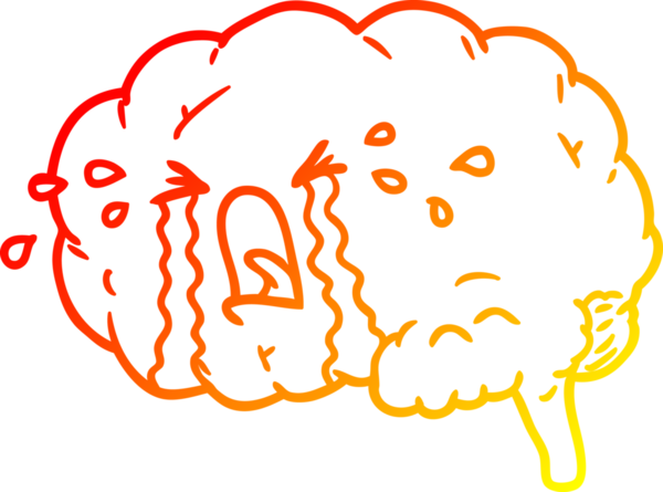 Bir insan tarafından çizilmiş bir karikatür beyin çizimi.