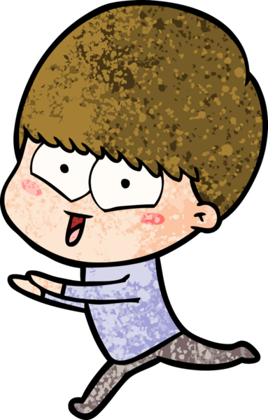 Bir insan tarafından çizilmiş mutlu çocuk çizgi filmi.