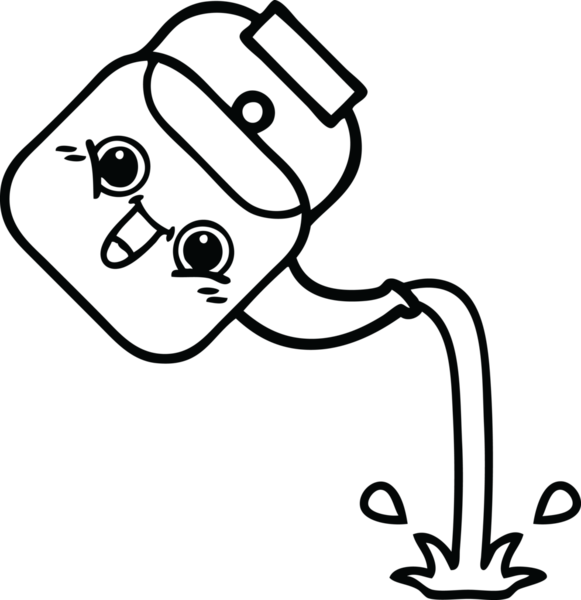 Bir insan tarafından çizilen çaydanlığın çizgi çizimi