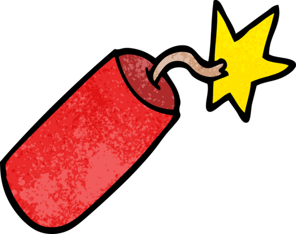 Динамит мультяшных каракулей нарисованный человеком