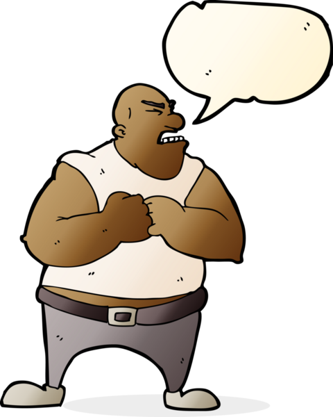 bir insan tarafından çizilmiş konuşma balonlu vahşi bir adam.