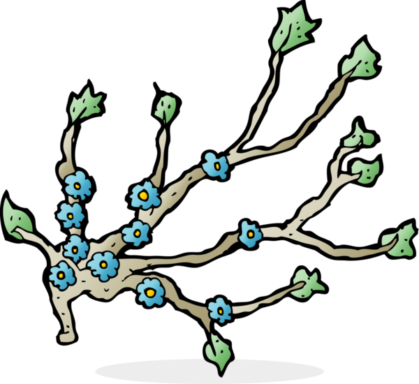 Bir insan tarafından çizilmiş karikatür çiçek dalı