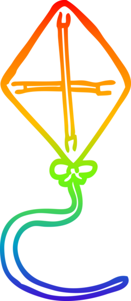 gökkuşağı gradyan çizgi çizimi bir insan tarafından çizilmiş bir uçurtma