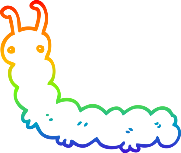 gökkuşağı gradyan çizgi çizimi bir insan tarafından çizilmiş bir tırtıl