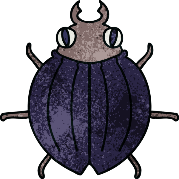 Bir insan tarafından çizilmiş garip çizgi film böceği.