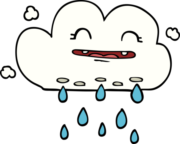 Bir insan tarafından çizilmiş karalama yağmur bulutu