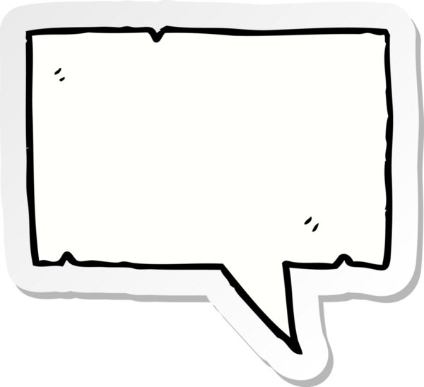 Bir insan tarafından çizilmiş bir karikatür konuşma balonunun etiketi.