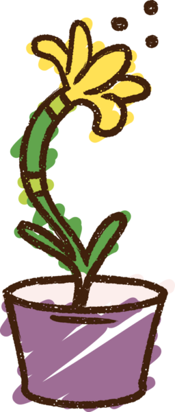 Bir insan tarafından çizilen Ev Bitkisi Tebeşiri