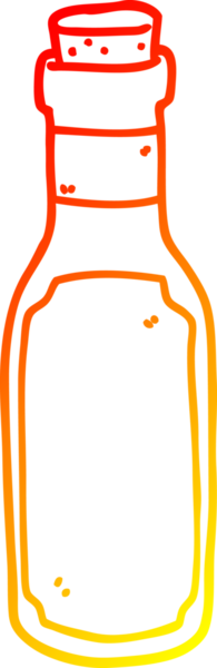 Bir insan tarafından çizilmiş karikatür iksir şişesinin sıcak çizgi çizimi