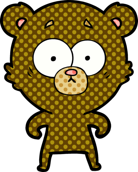 Bir insan tarafından çizilmiş sürpriz ayı karikatürü