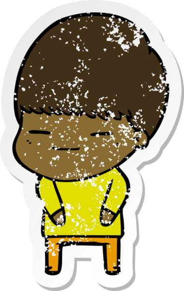 Bir insan tarafından çizilmiş kendini beğenmiş bir çizgi film karakterinin sıkıntılı çıkartması.