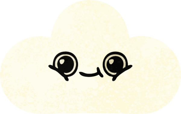 Bir insan tarafından çizilmiş bir bulutun retro çizim tarzı karikatürü